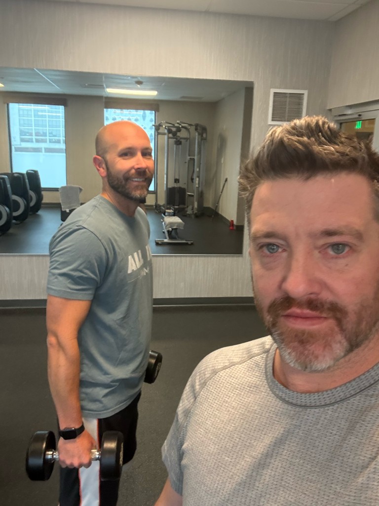 Damon Leslie at the gym — founder of Girl Dad Finance